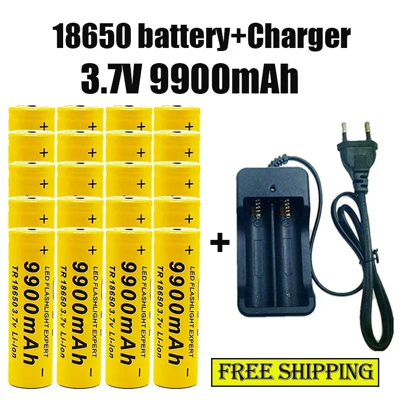 18650 بطارية قابلة للشحن 2024 الأكثر مبيعا 3.7V9900Mah بطارية ليثيوم أيون مع شاحن للتحكم عن بعد من ماكينات الحلاقة الكمبيوتر