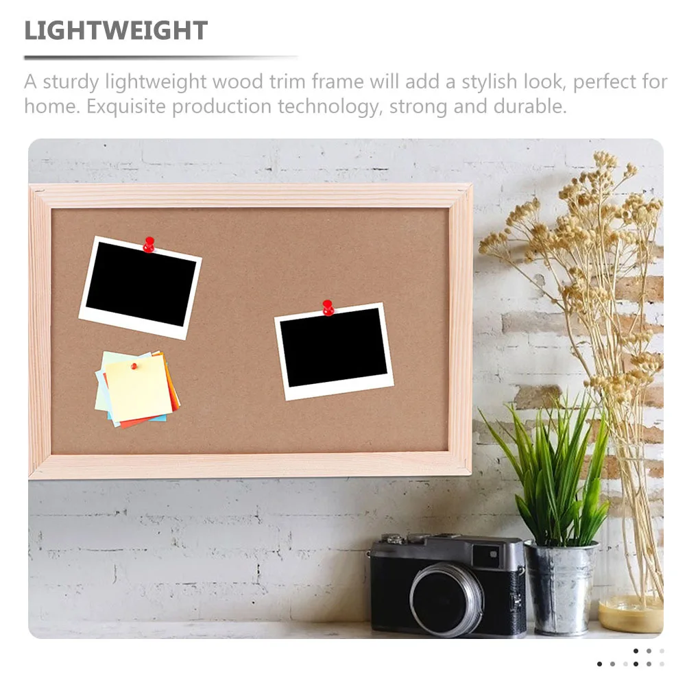 2 مجموعة لوحة الفلين الناعمة مجموعة أنيقة إطار خشبي الحائط لوحة الإعلانات للمنزل مكتب ديكور رسالة عرض مذكرة #6