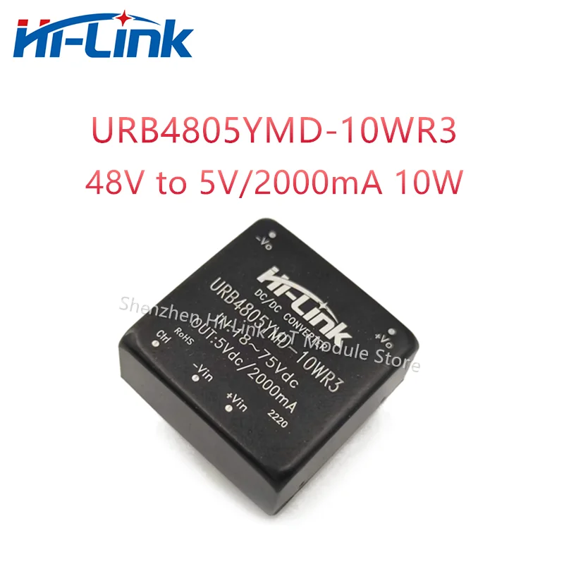 Hi-Link 48V untuk 5V 2A 10W DC DC modul daya URB4805YMD-10WR3 18-75V Input 1500Vdc isolasi DC ke DC Mini Transformer daya