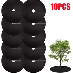 10PCS Non-Woven Tree Mulch Ring Degradable Tree Protector Mat Reusable Tree Weed Barrier for Weed Control Root Protectio