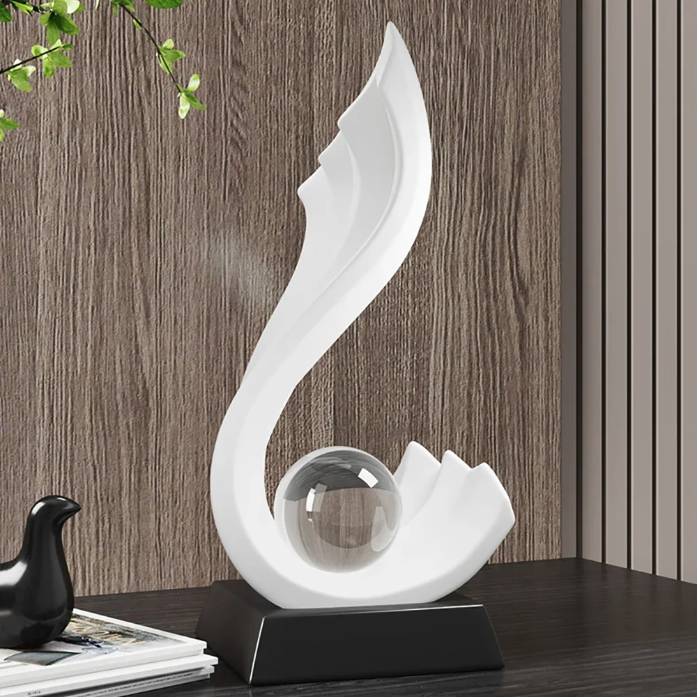 Minimalismo Home Living Desk decorazioni astratta onda irregolare statua sfera di cristallo interni armadio ornamento sculture in resina