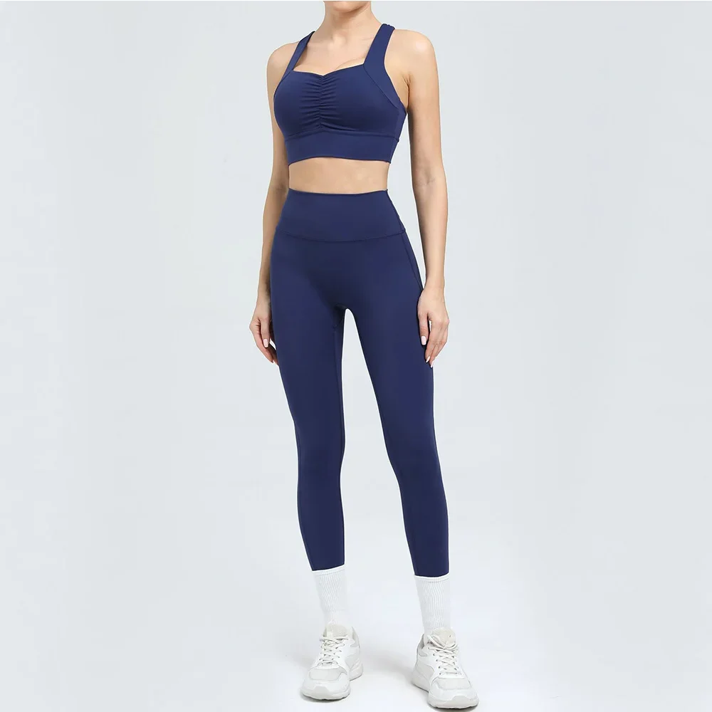 

2PCS Women Tracksuit Workout Outfit Yoga Set Sportswear Gym Clothing High Waist Leggings Fitness Bra Sports Suits Athletic Wear