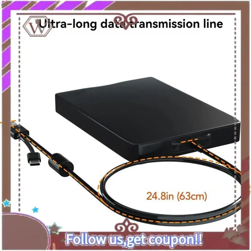 ABBG-USB Floppy Disk Reader Floppy Disk Drive Dual Interface External USB C Floppy Disk Drive For PC Laptop Notebook Desktop