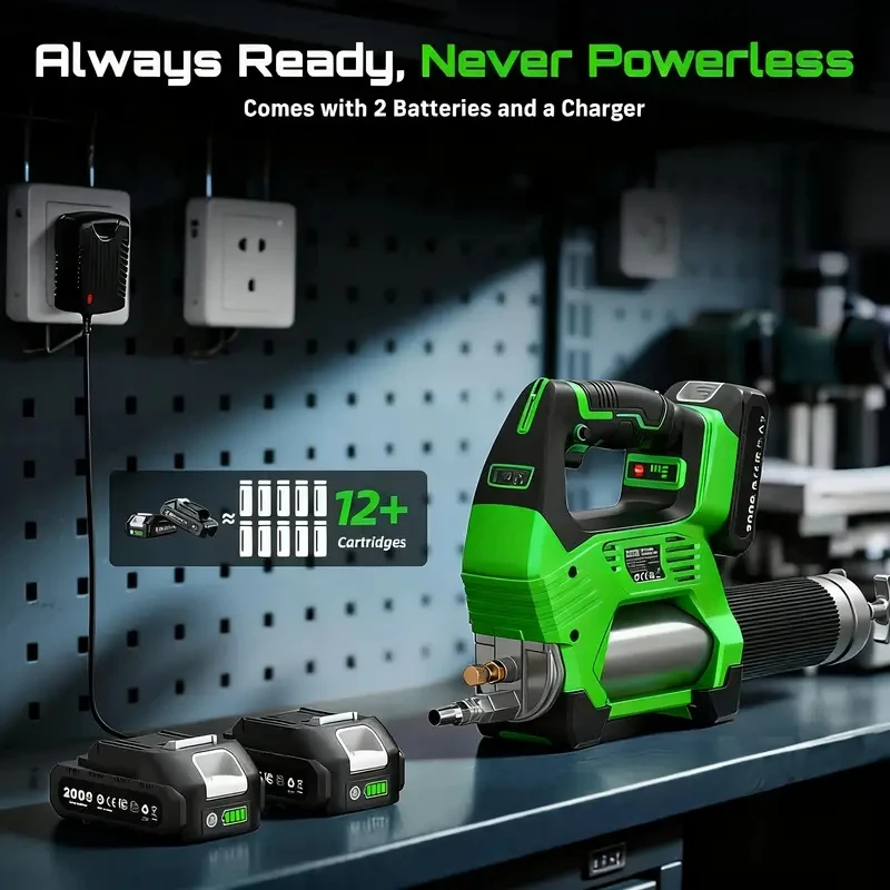 آلة مسدس الشحوم المحسنة TaskStar 12000PSI مع التحكم التلقائي في مستوى الصوت 6.7 أونصة/دقيقة فعالة للجرارات والشاحنات والمعدات #3