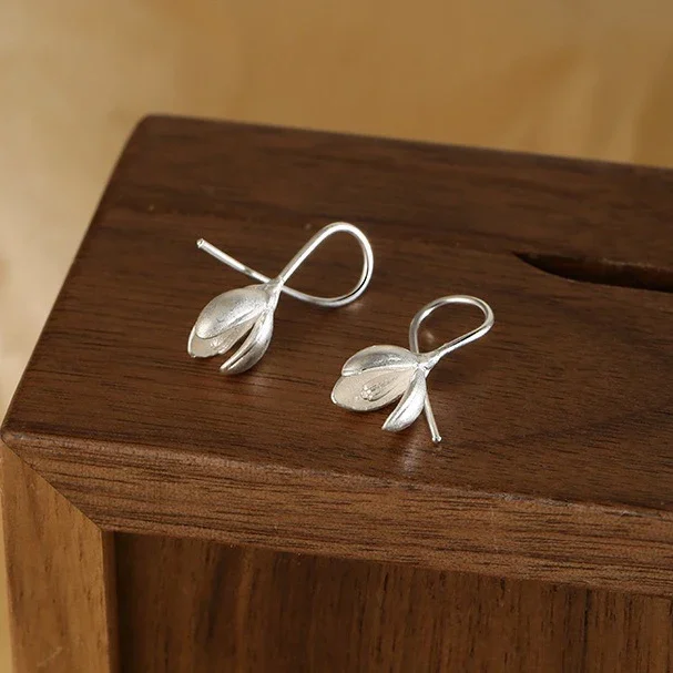 

PONYKISS 925 Sterling Silver Minimalist Cute Flower Stud Earrings for Women Plant Fine Jewelry Personality Accessories