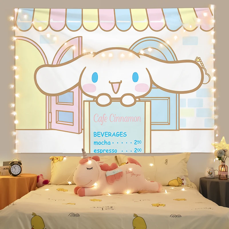 Cute Healing Warm Room Decoration Hanging Cloth Jade Guigou Meileti Background Wall Cloth Canvas Bedside Cloth Ins Sanrio