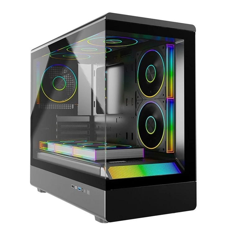 MS-01 chassis Tempered glass Panoramic side water-permeable cold e-sports game PC sea view room chassis