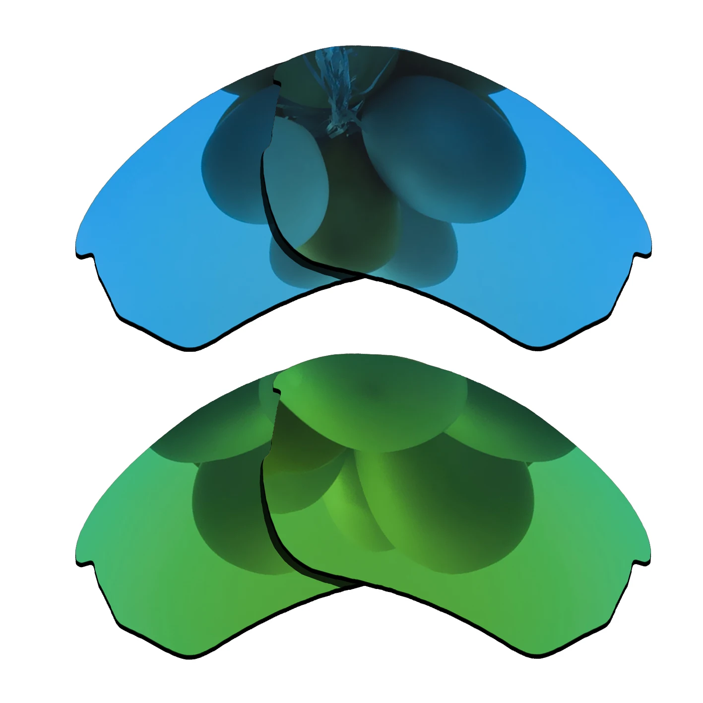 Sky Blue&Green Lenses Replacement For-Oakley Flak Beta Polarized Sunglasses