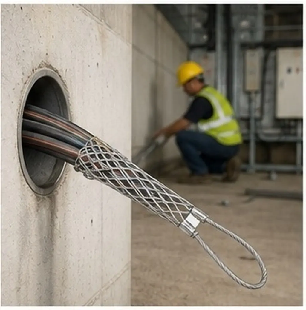 Mesh Grip Cable Puller Tool Smooth Jacket Anti Slip Stainless Steel Heavy Duty 5Mm Diameter Wire Pulling Grip for Substations