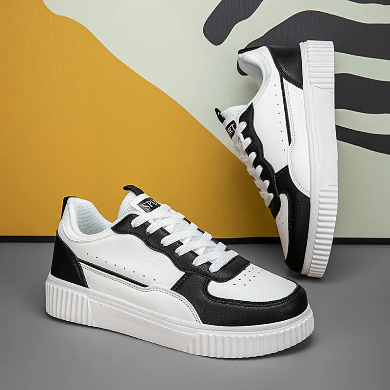 

Мужские туфли для досок, повседневная обувь, женские белые кроссовки из искусственной кожи на шнуровке, белые кроссовки на плоской подошве, роскошная уличная мода на толстой подошве