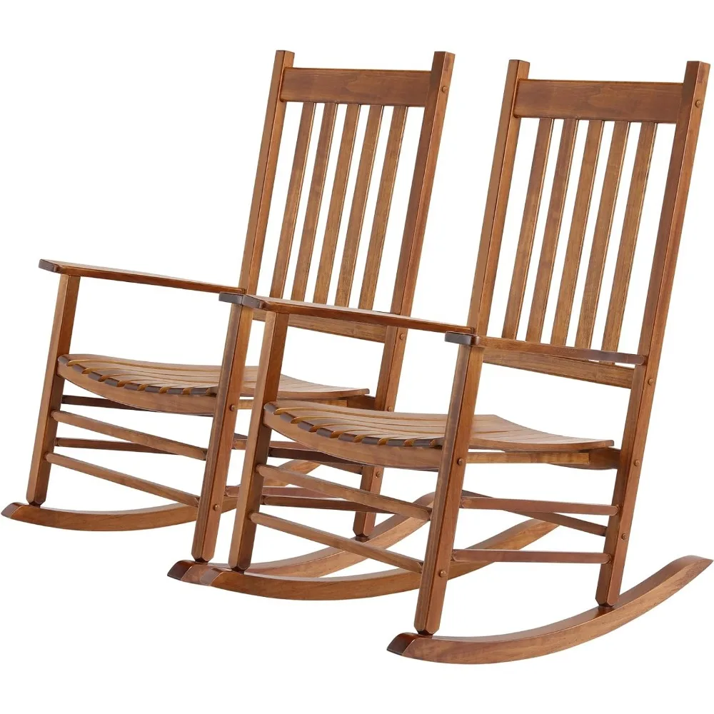 

MAMIZO Wooden Rocking Chair Outdoor with High Back, Indoor Oversized Easy to Assemble for Garden,Lawn,Balcony,Backyard,Porch,Woo