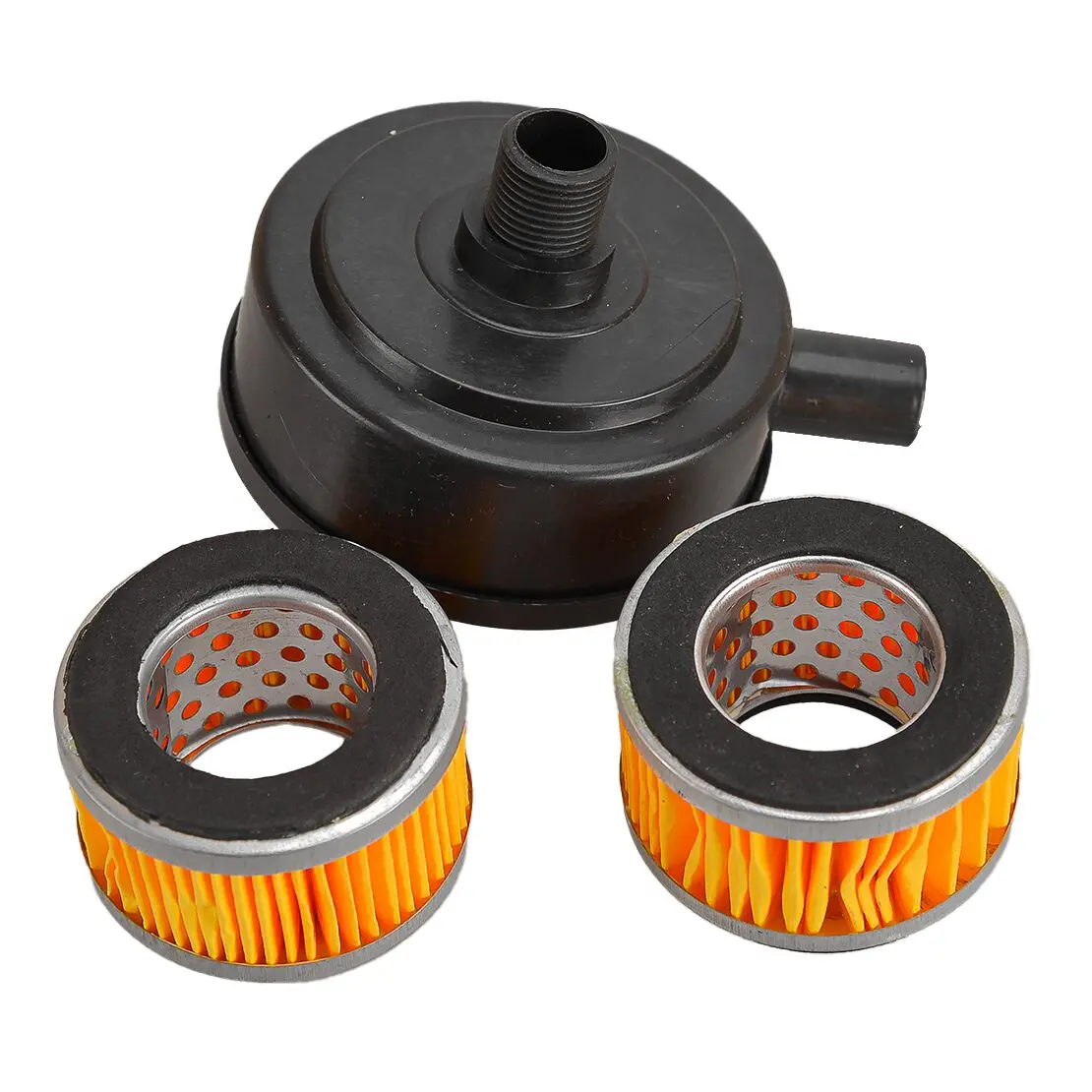 

20mm Plastic Shell Male Threaded Air Compressor Intake Pump Muffler With 2 Filters