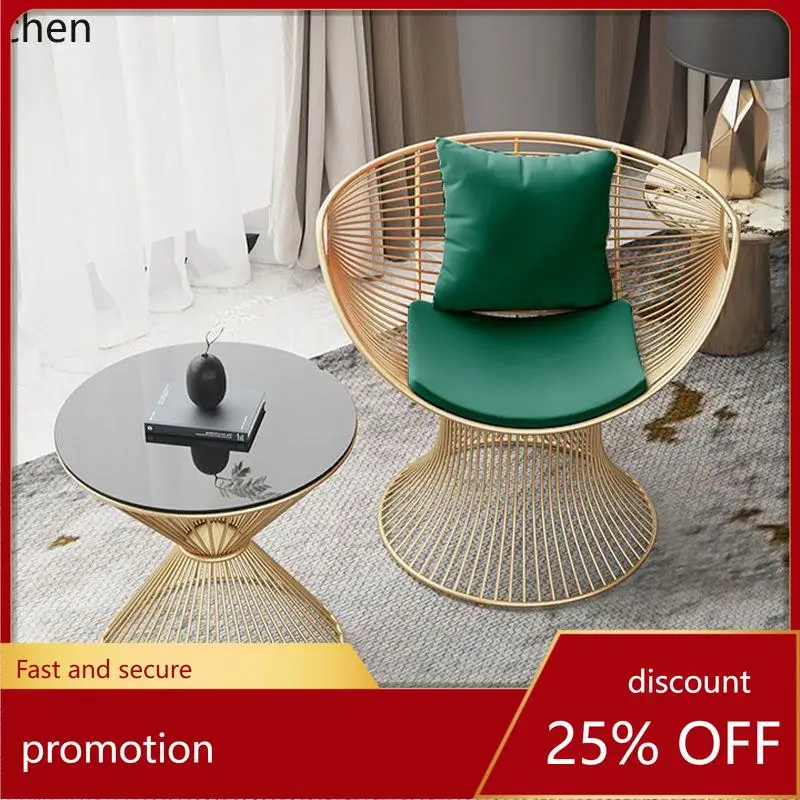 

HXL Outdoor Metal Table and Chair Three-piece Set, Simple and Casual Iron Art Furniture