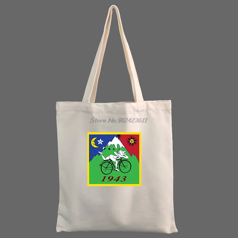 Bicycle Day Bike Trip 1943 Lsd Acid Dr Albert Hofmann Shopper Bag Teacher Bag Shopping Canvas Bag Tote Shoulder Lady Gift Bag