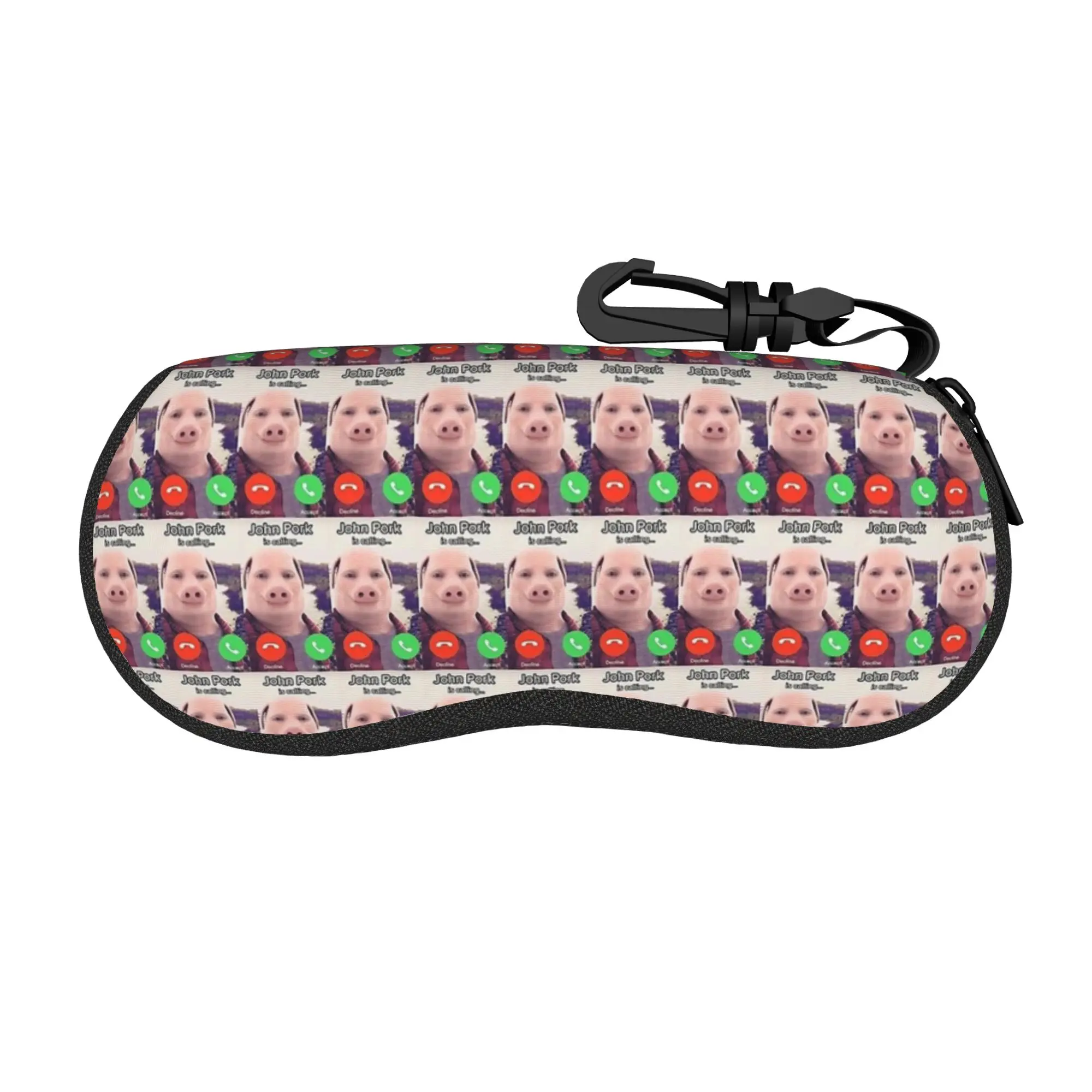 John Pork Is Calling Glasses Case  Zip Sunglasses Case Fashion Travel Eyeglass Protector Men Women Eyewear Storage