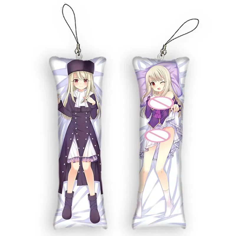 Fate Illyasviel Von Einzbern Dakimakura  Mini Keychain 2 Side Small Pillow Pendant Cute Otaku Birthday Gifts Cartoon Keychain