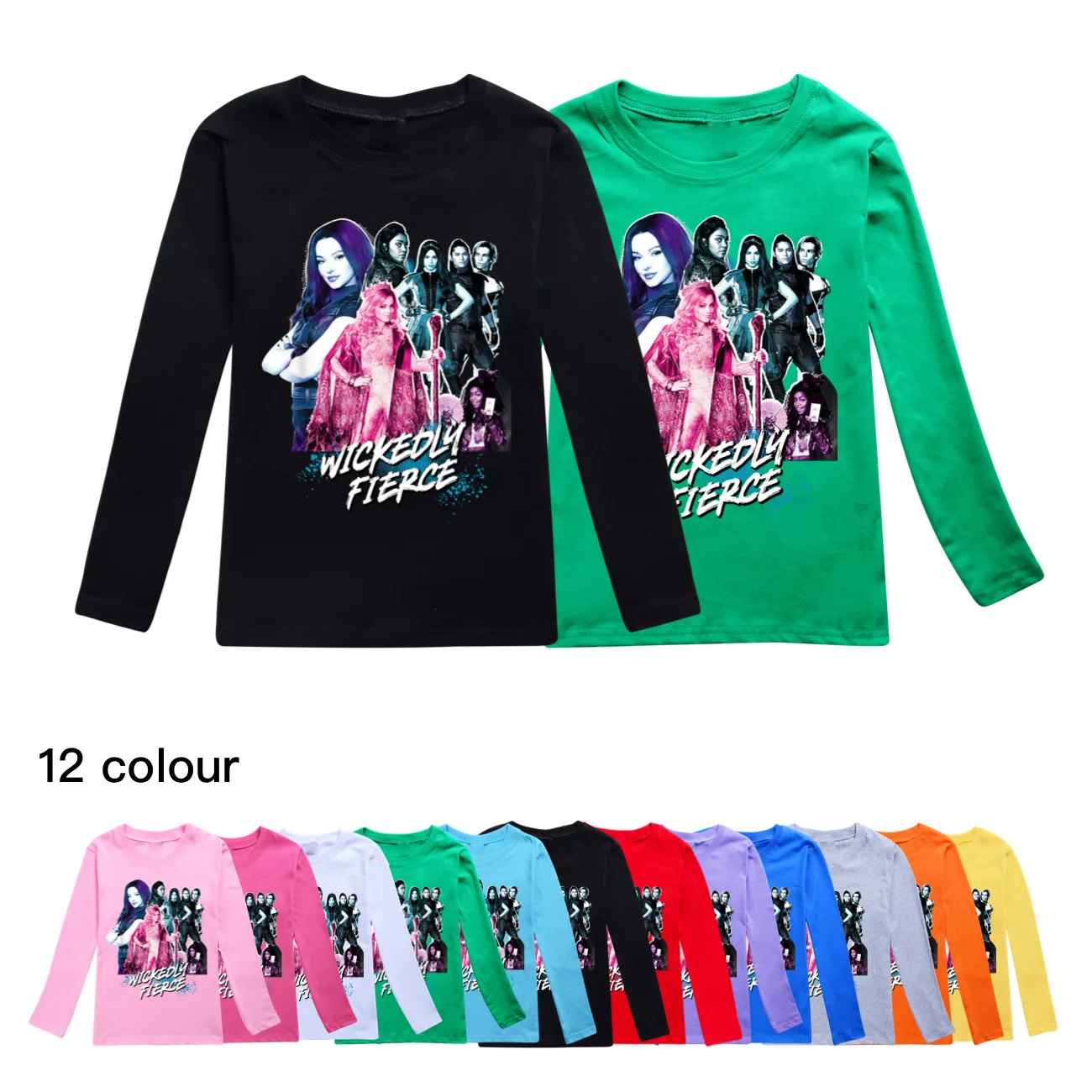 Novos Descendentes 4 T Shirt Crianças Desenhos Animados Roupas Casuais Bebê Meninas Manga Longa Tops Júnior Meninos Algodão O-pescoço T-shirts 3751