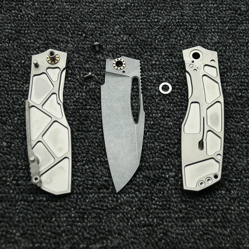 Cuchillo plegable LEMIFSHE Protean Hollow 154CM titanio cerámico - imagen 3