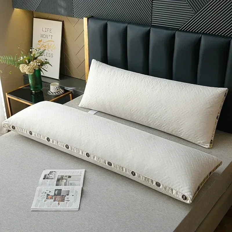 Double Extended Dry and Breathable Pillow Thickened High Rebound Silent Pillows Core Neck Protection, Sleep Aid, Long Pillows