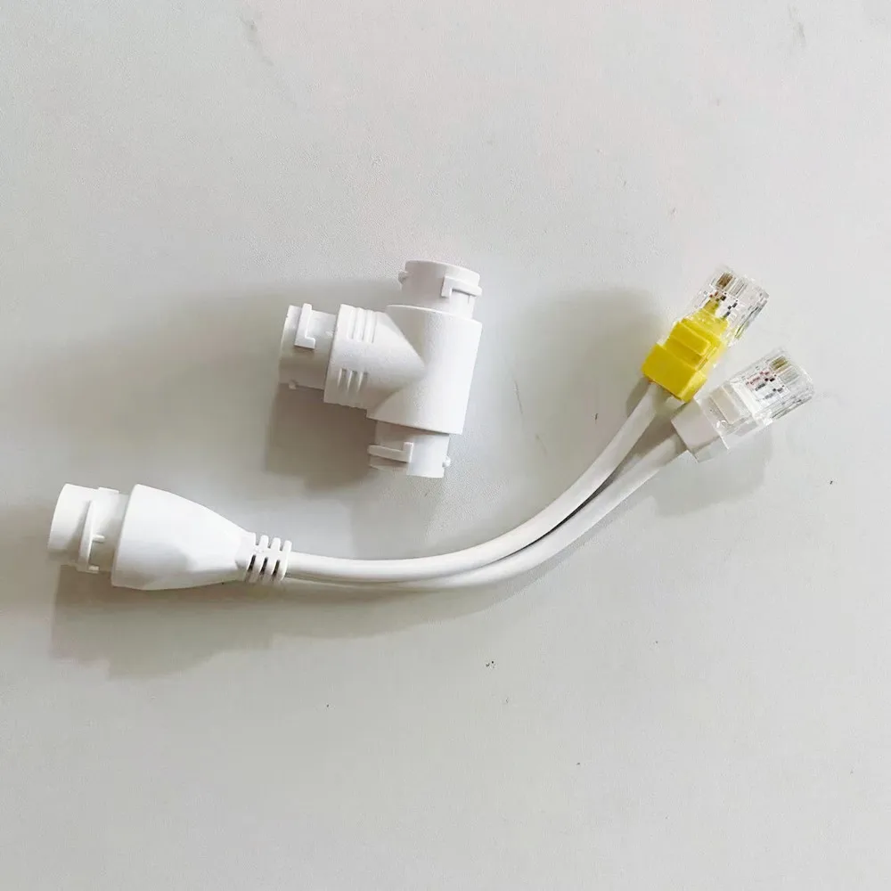 IP Camera POE Splitter 2 IN 1 Network Connector Three Ways RJ45 Head CCTV POE Adapter Cable