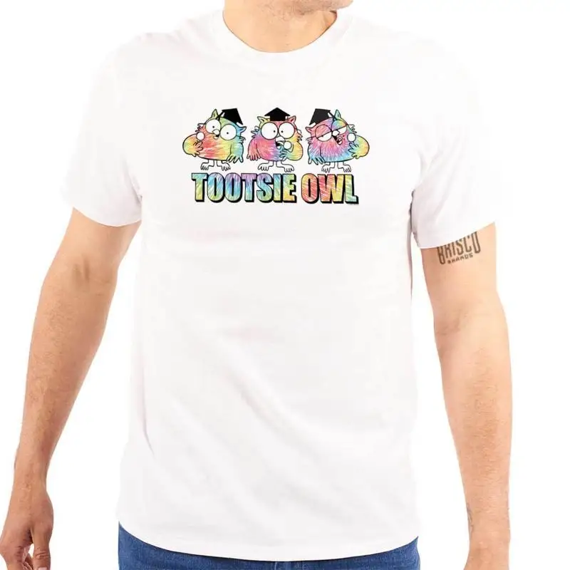 

Забавная футболка Tootsie Roll Pops Mr Owl Tie Dye Face, женская или мужская футболка с круглым вырезом