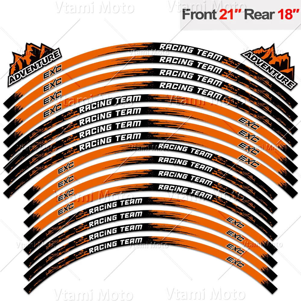 Reflective Motorcycle Wheel Sticker Motocross Rim Stripe Decals For KTM EXC 125 250 300 350 450 500 525 EXCF