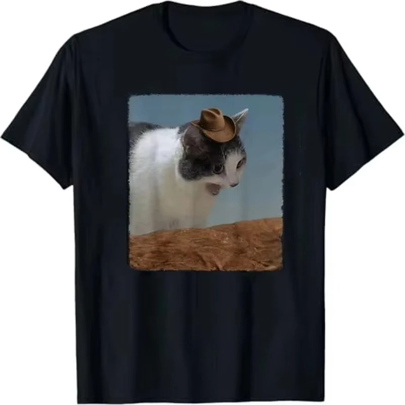 Funny Clown Cat Oil Pattern Print Women T-shirt Summer Casual Fashion Harajuku Tops Crew Neck Short Sleeve Tees Women's Clothing