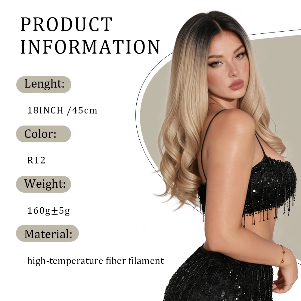 Synthetic Long Curly Hair Topper Heat Resistant Fiber Wavy Top Invisible Hair Extension Boost Volume for Sparse Hair Daily Use