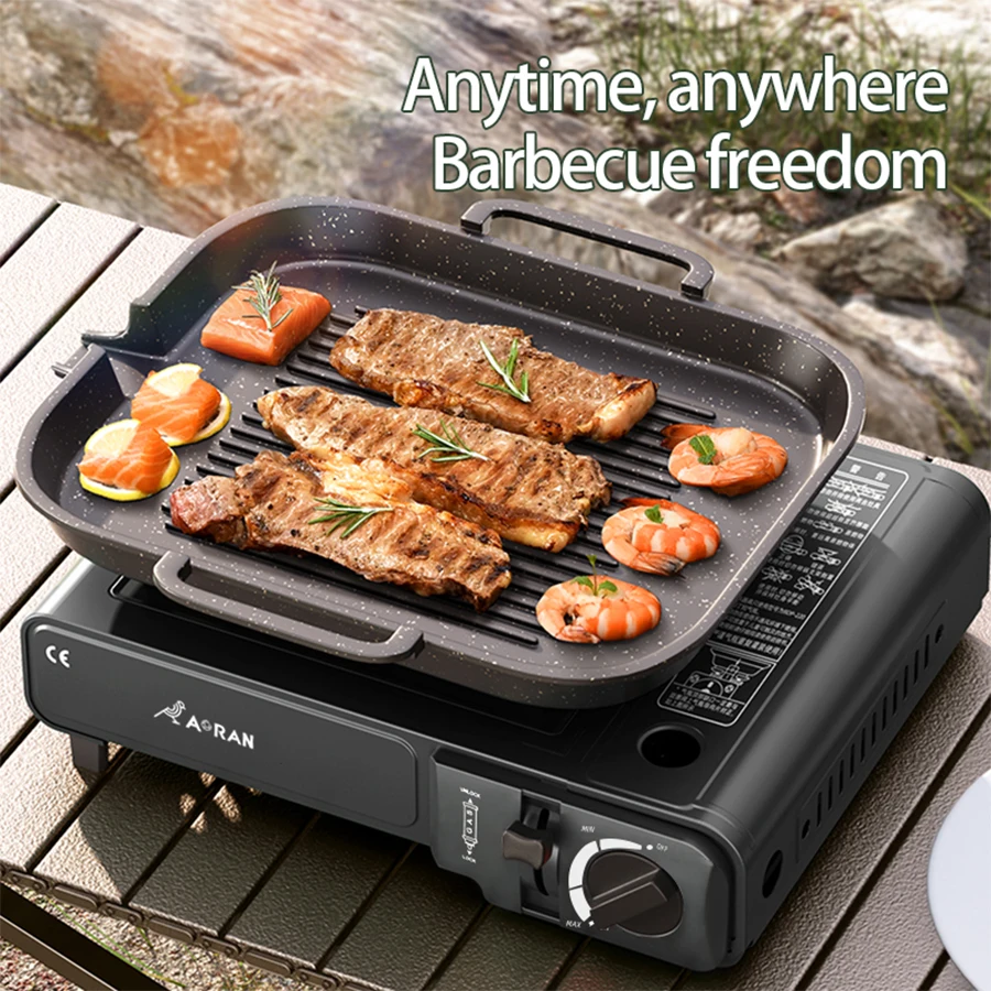 Cassette Stove Household Outdoor Portable Stove Grill 2900W High Fire Gas Stove Suitable for Outdoor Camping Kitchen Barbecue