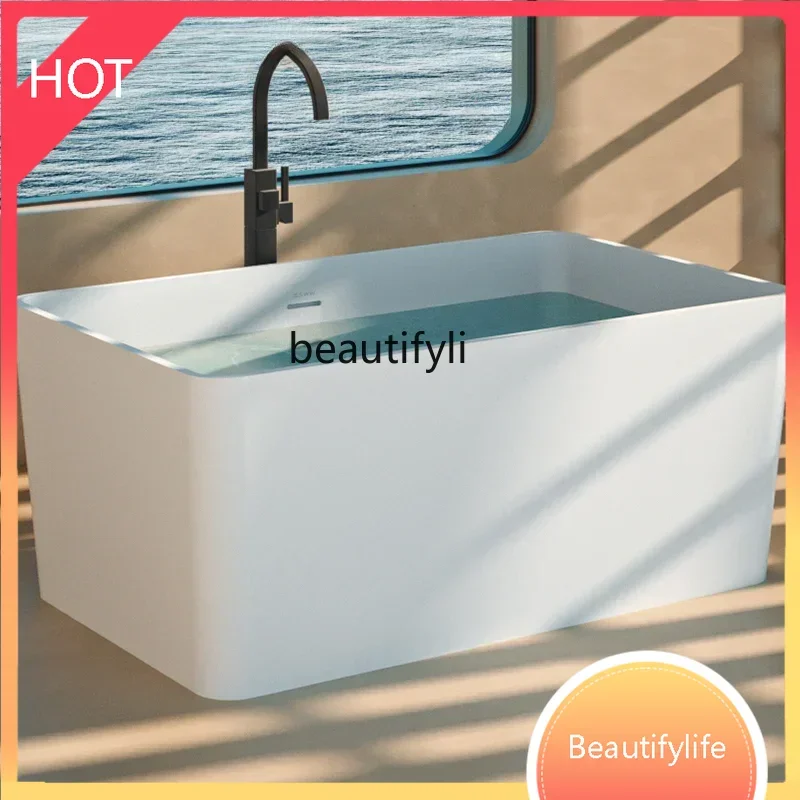 

J45 Маленькая квартира, ванна из искусственного камня, квадратная японская бытовая мини-таз для ванны