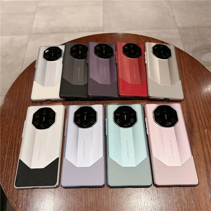 Funda de teléfono para Huawei Mate 70 60 50 50E 40 40E Pro Plus RS antihuellas a prueba de golpes Nappa PC funda anticaída de cuero