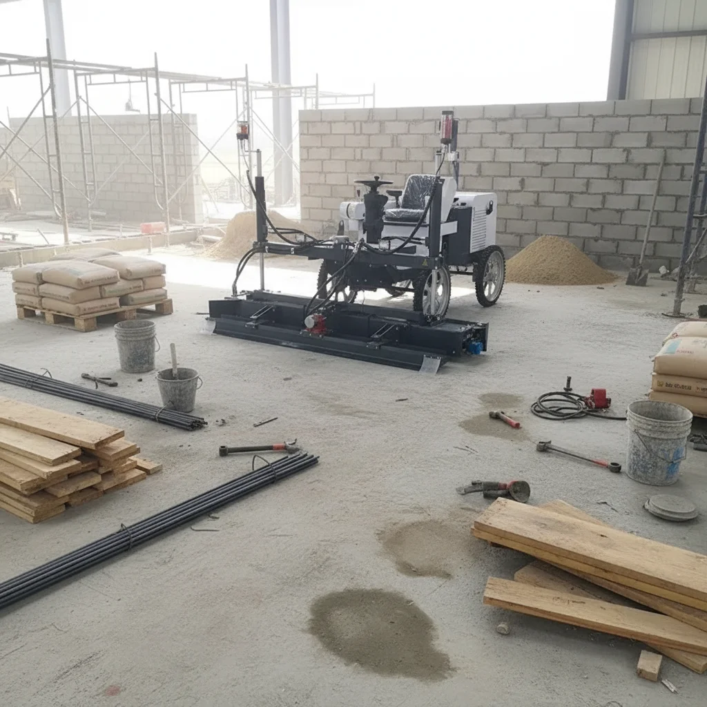 Laser Screed Machine Walk-behind Road Leveling Machine Concrete Screed Machine Short Turning Radius 900kg Weight 1 Year