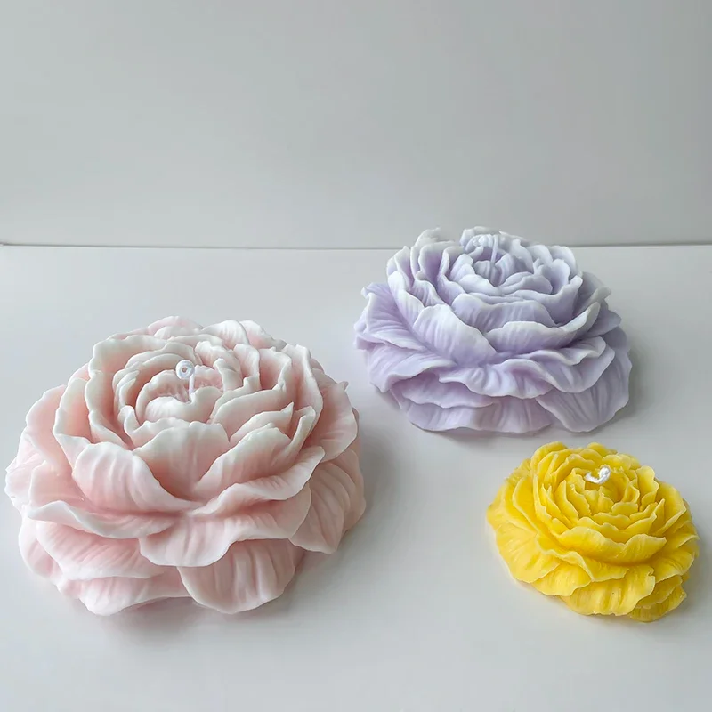 

DIY Flowers Handmade Drip Glue Resin Mould Large Size Peony Flower Silicone Mold Homemade Aromatherapy Candle Plaster