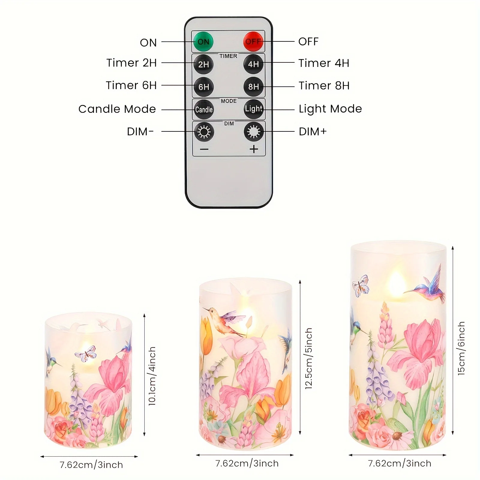 

3 Pack Remote Control LED Flameless Pillar Candles Battery Operated Flickering for Christmas Gift Home Party Decoration