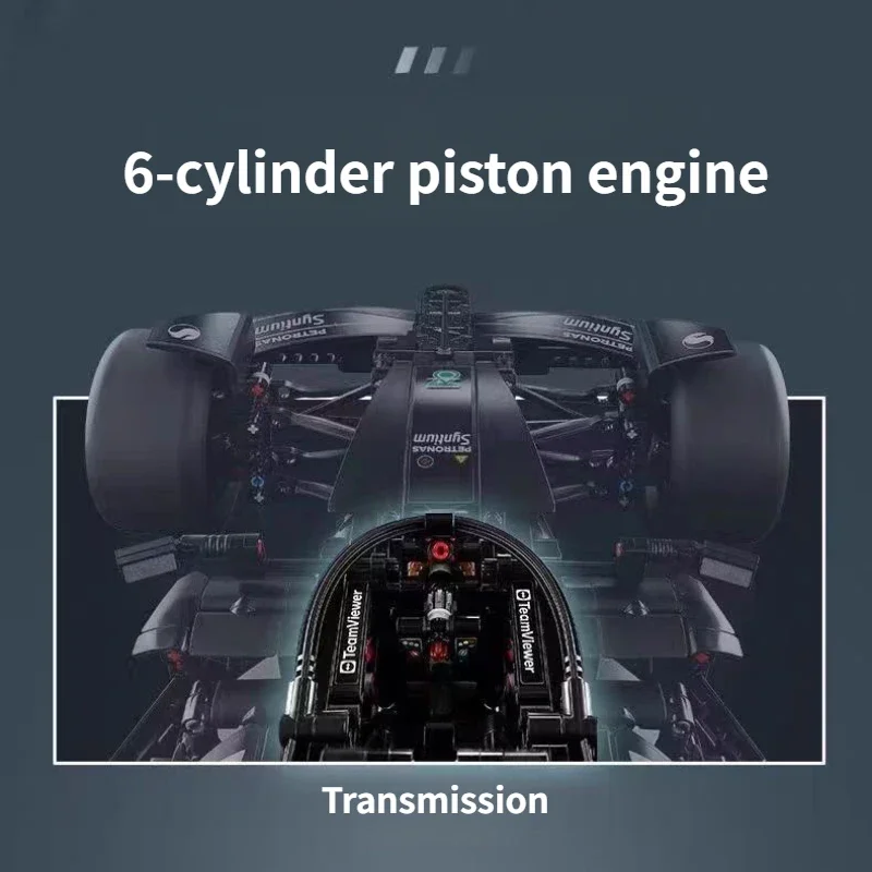 F1 W14 1:8 1642 قطعة اللبنات التقنية تجميع السيارات نموذج ألعاب السيارة الطوب لهدايا الصبي