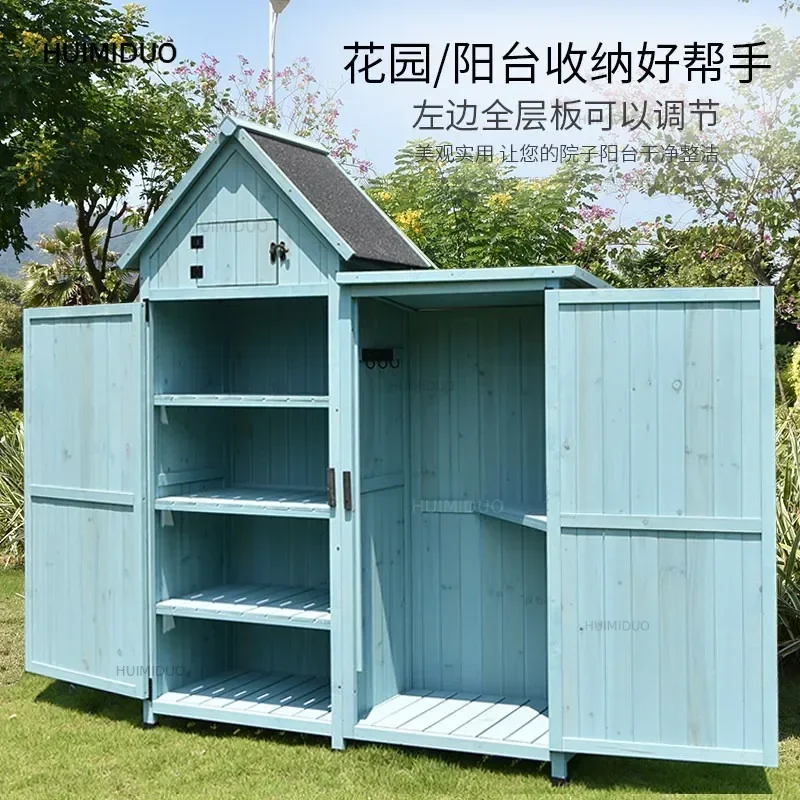 Outdoor storage cabinet Storage finishing tools Sundries Garden courtyard Balcony Waterproof and rainproof Multifunctional solid