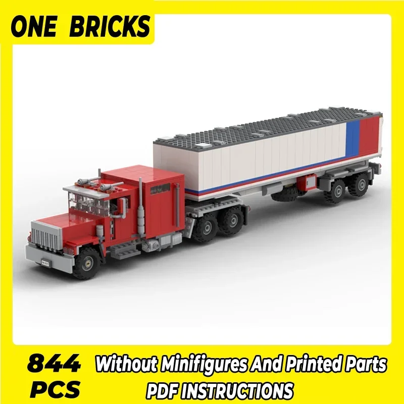 เมืองรถรุ่น Moc อาคารอิฐของเล่น B-Double Transporter เทคโนโลยี Modular Blocks ของขวัญของเล่นคริสต์มาส DIY ชุดประกอบ