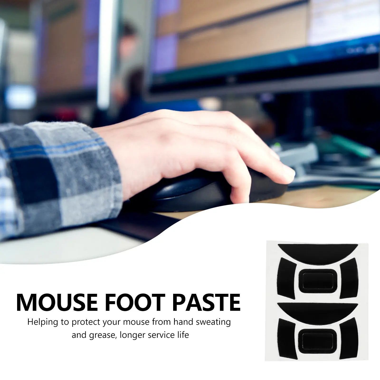 2Pairs Mouse Skate Silicone Feet Replacement Smooth Glide Reduce Wrist Tension Gaming Computer Accessory for 2000
