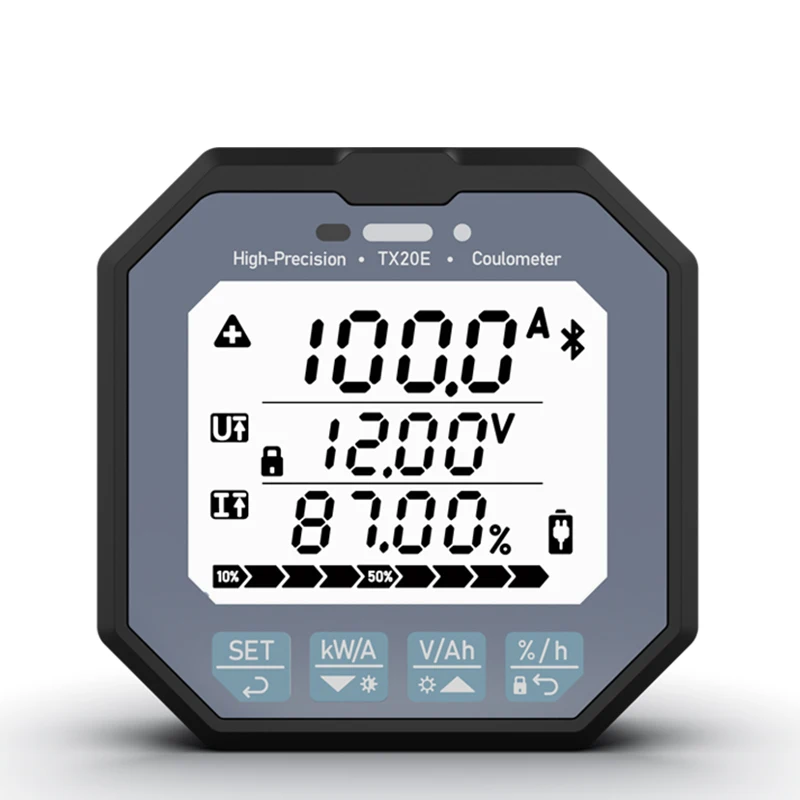 TX20 8-120V 50A/100A/350A Lithium Capacity Tester High-precision Voltage Current Coulomb Meter Car Battery Tester Indicator