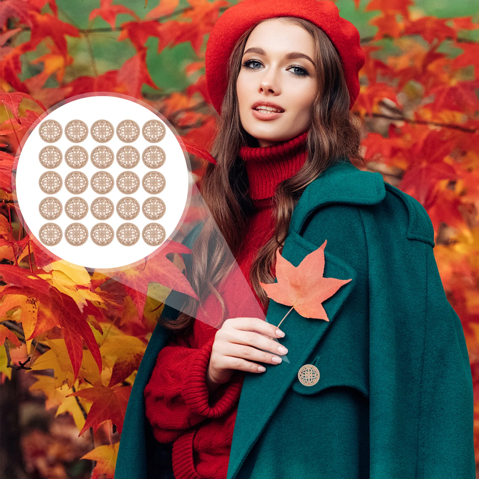 

30Pcs 23mm Creative Metal Buttons Hollow-Out for Handcraft Tools Sewing Fastener Decor Use Silver Metal Button for Coat