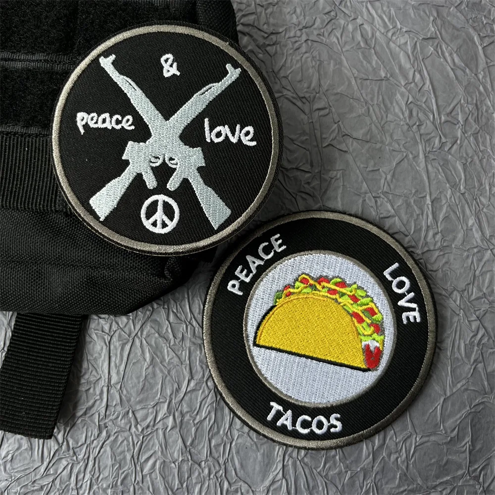 

Peace Was Never An Option Embroidery Patch Sticker on Clothes Tactical and Military Accessories Hook and Loop Patches Backpack