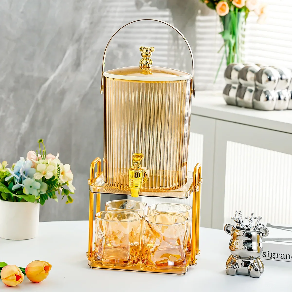 

Cold Kettle with Faucet Household Kettle Large-capacity High-temperature-resistant Plastic Beverage Bucket Summer Cool Kettle