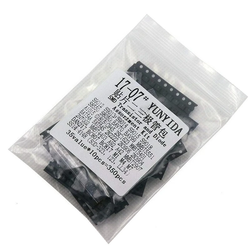 

SMD Transistor Diode Assortment Kit 35 Values 10 Pieces Each Total 350Pcs Electronic Components Sample Pack