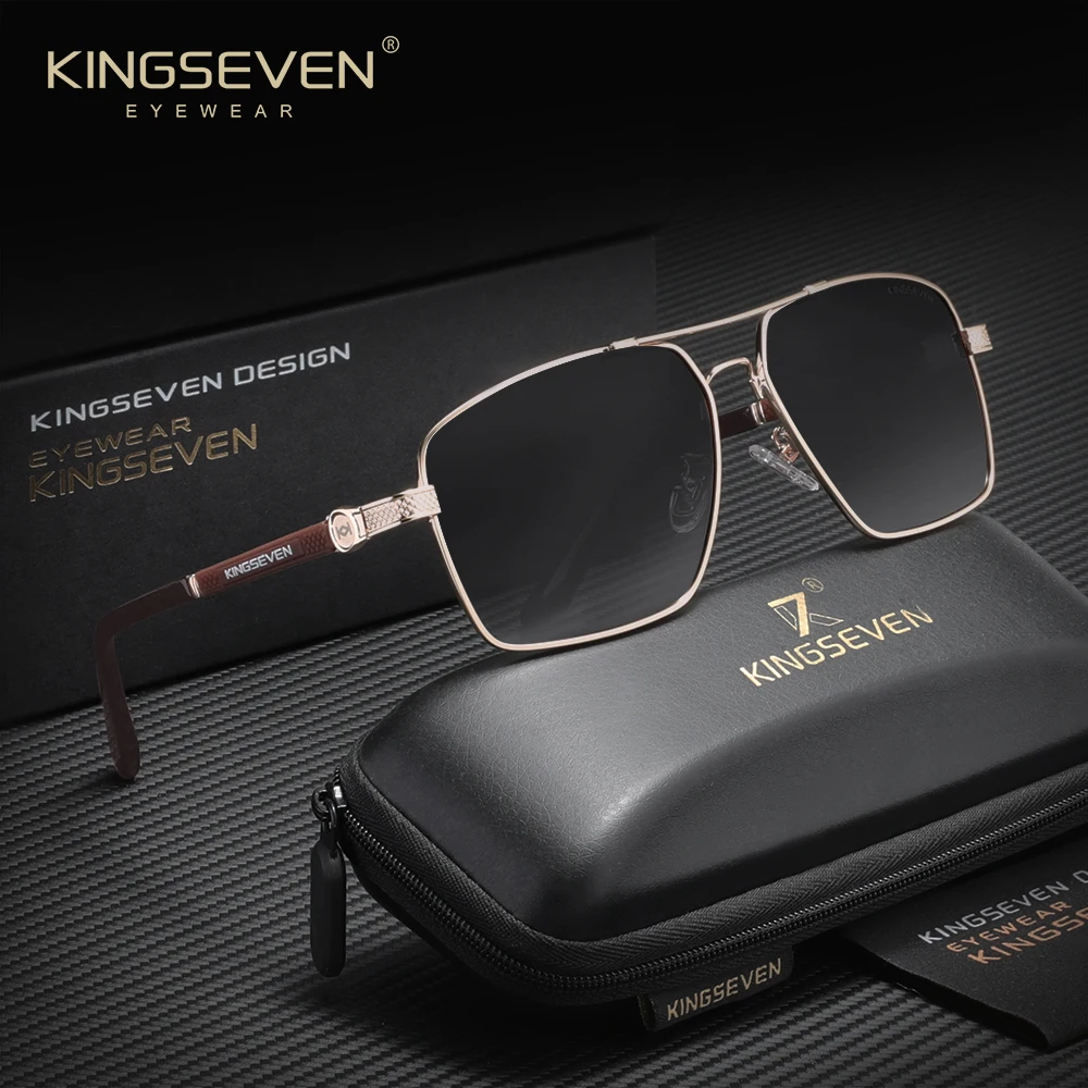 

KINGSEVEN Luxury Sunglasses Men Women Polarized UV400 Fashion Square Glasses Large Frame Driving Casual Business Outdoor Eyewear