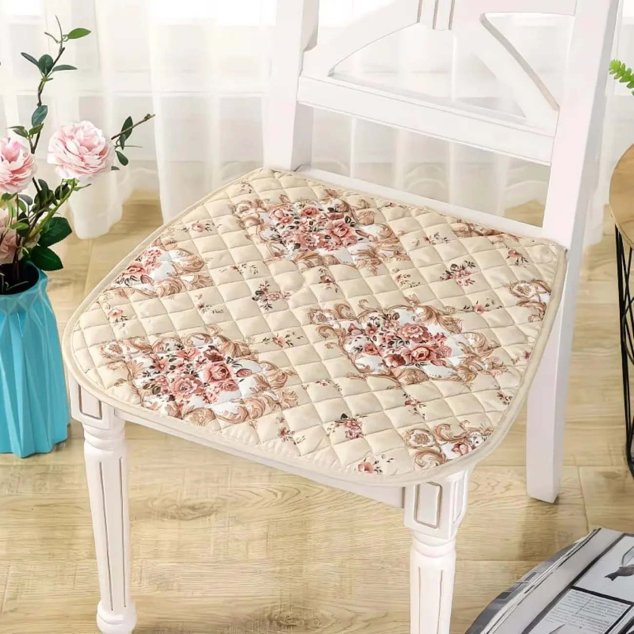 Dinning Room Decor Chair Cushions Pastoral Style Office Chair Cushion Anti Slip Four Seasons Hotel Restaurant Chair Seat Mat