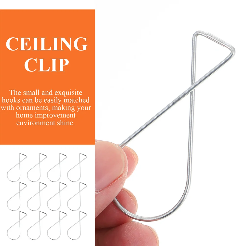 

50pcs Rebound Hooks Rust Resistant Steel For Hanging Plants Posters Banners Lights Decorations Grid Clip Suspended Ceiling Hooks