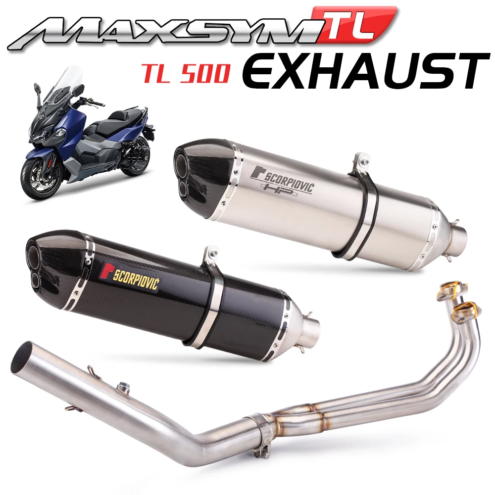 For SYM Maxsym TL508 TL 508 2022 2023 Motorcycle Exhaust Escape System Front Link Pipe Connect 51MM Muffler