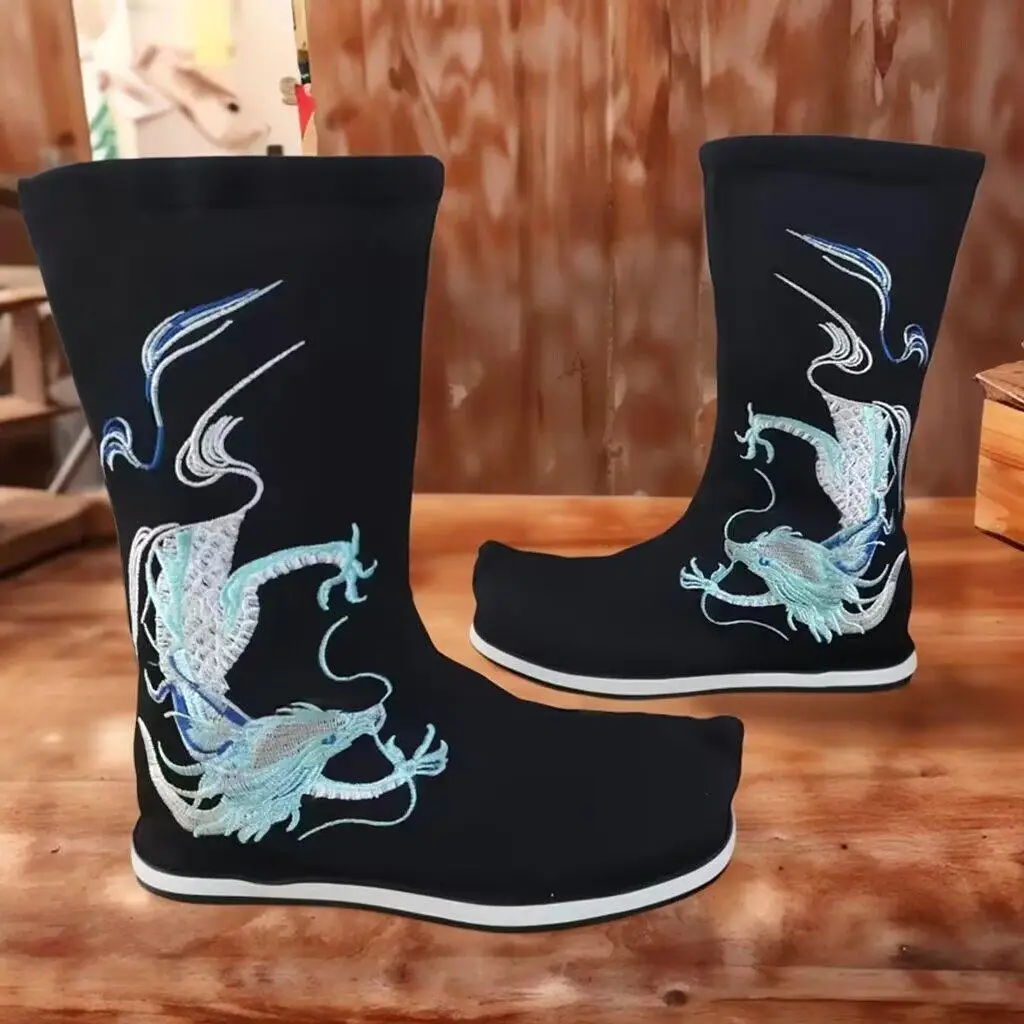 

Classical Chinese Sle Men's Performance Boots Anti-slip Waterproof Rubber Sole Tall Head Costumes oes Ancient Sle