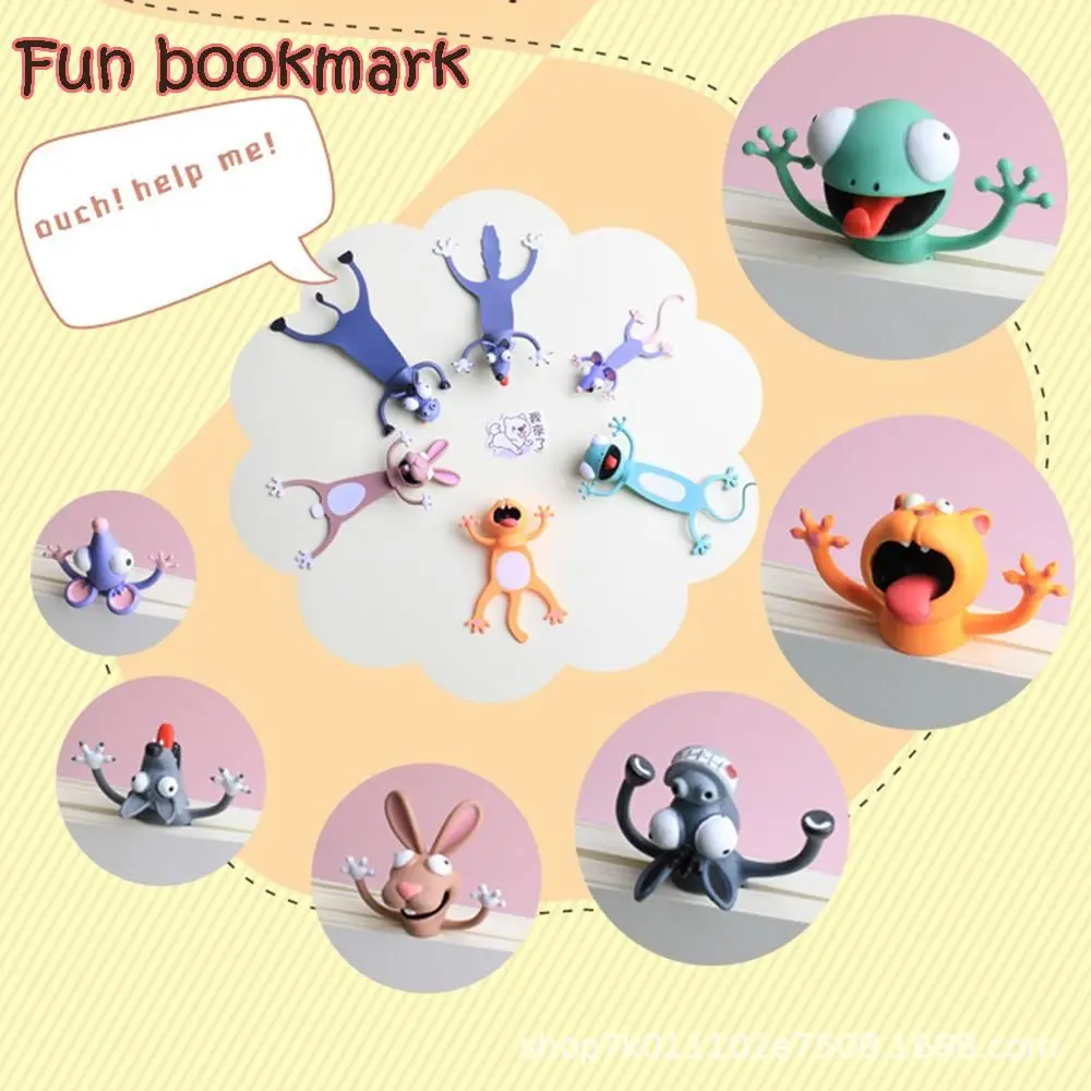 Cat PVC Funny Creative Book Markers School Supplies Bookmarks Cartoon Animal Style