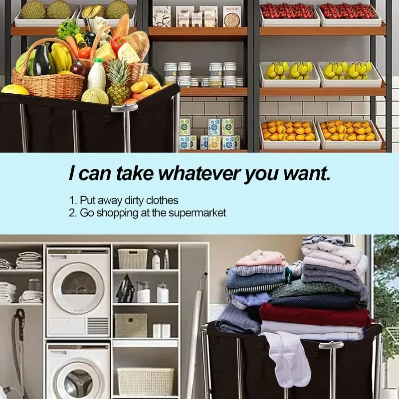 2025 330lb อุตสาหกรรมซักรีดรถเข็นล้อ Commercial 12 Bushel Hamper Sorters ขนาดใหญ่ตะกร้าซักผ้ากันน้ํา Heavy Duty fo